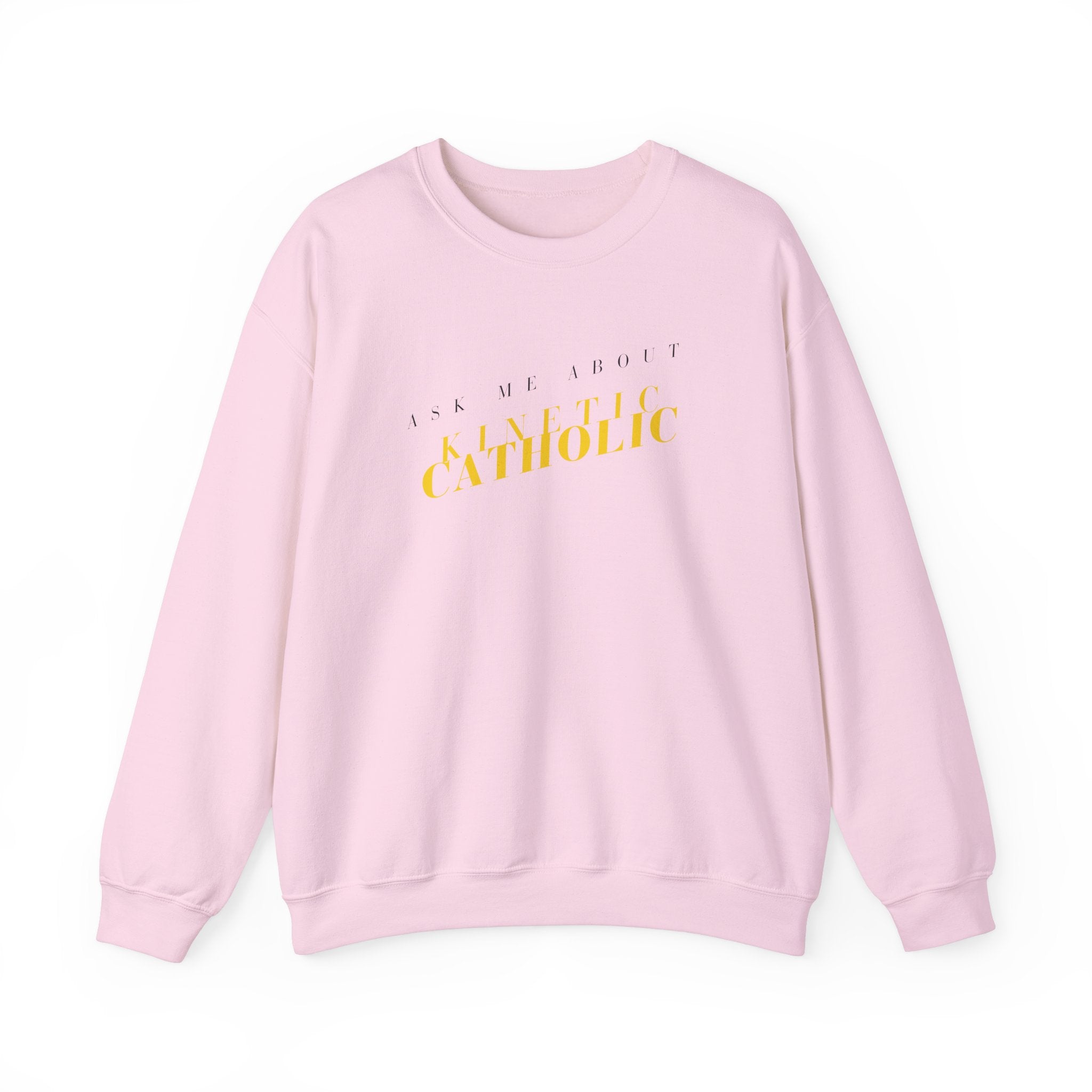 NEW Ask Me About Kinetic Crewneck – Kinetic Catholic Ministries